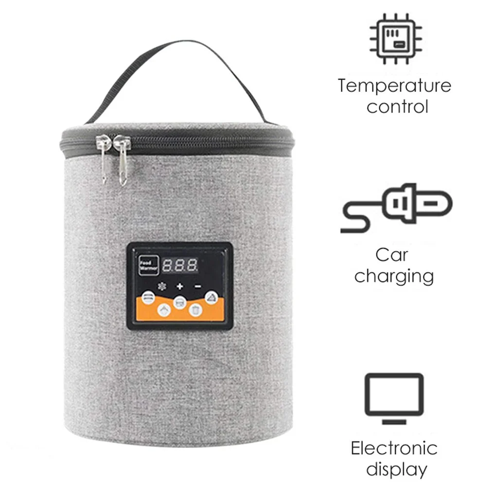 Car Bottle Warmer 40-60℃ 18W Portable Milk Bottle Warmer Electric Travel Drink Insulated Bag