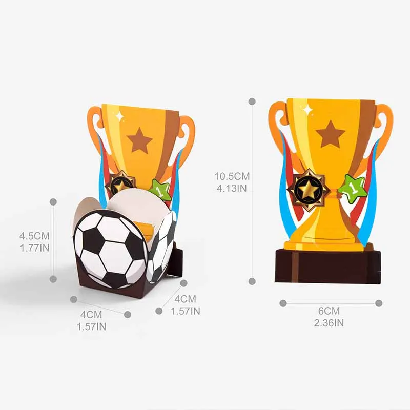 10/20Pcs Cartoon Football Trophy Gift Packaging Boxes