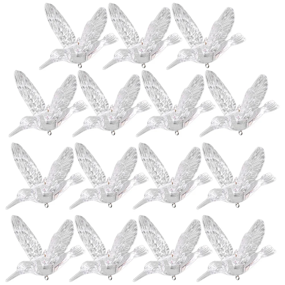 

20pcs Hummingbird Decor Hanging Ornaments Clear Acrylic Bird Pendants For Wedding Home Garden Ceiling Decor Transparent Flying