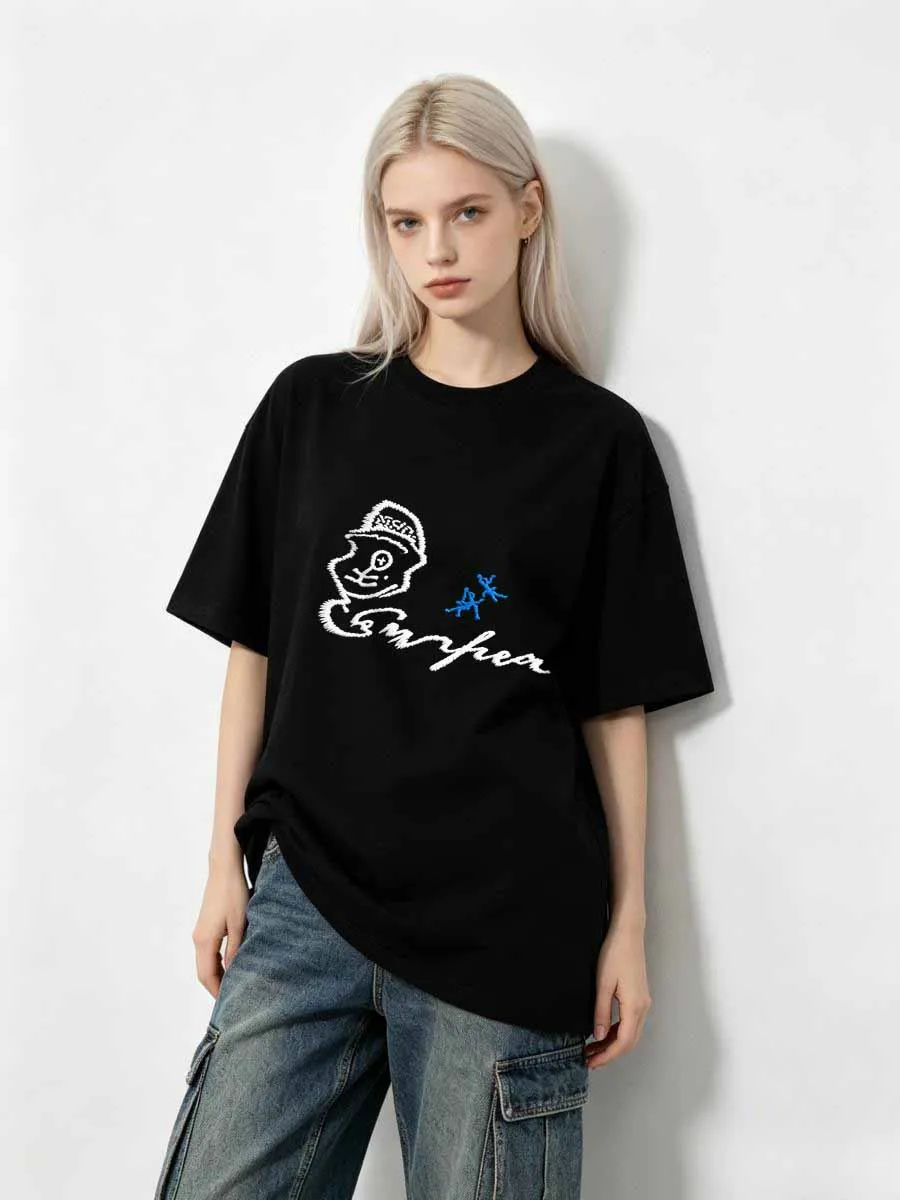 Camiseta com Estampa de Cena de Biblioteca, Estrutura Refinada, Material de Qualidade, Propriedade de Resfriamento, Silhueta Fluida, Ambiente de Conhecimento, Tranquilo