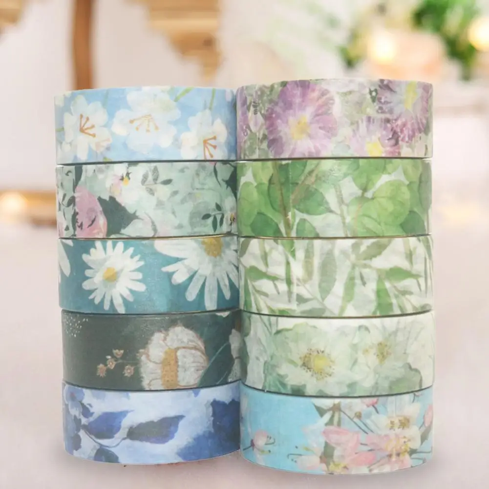 20 Rolls Beautiful Washi Tape  Floral Print Long Lasting Paper Tape  Spring Flowers Art Projects Masking Tape