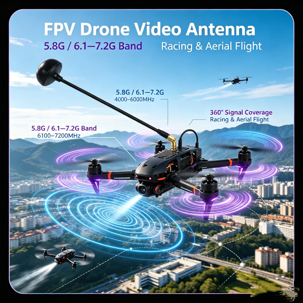Drone Antenna - SMA 연결관 4000-6000MHz 6100-7200MHz 주파수를 가진