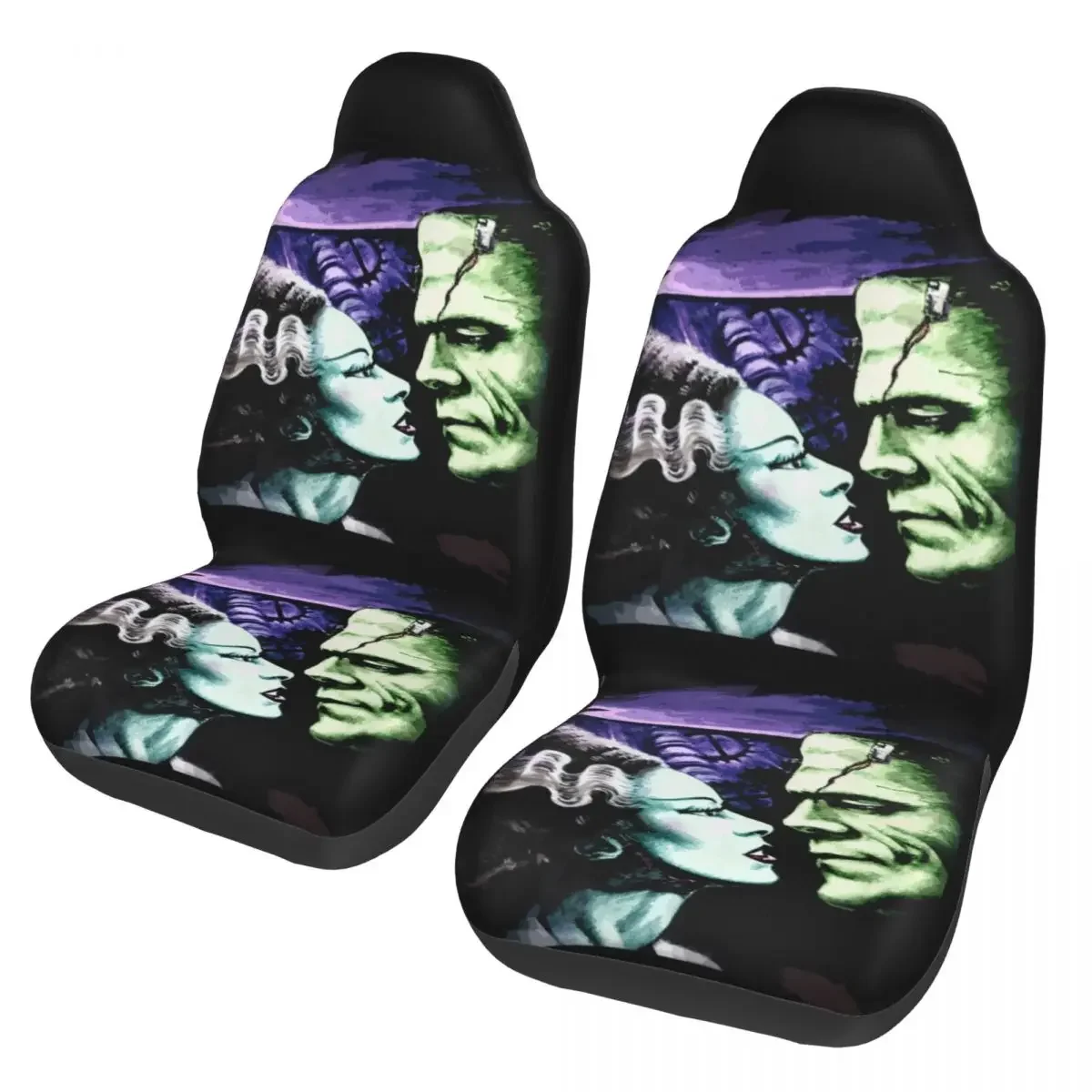 Bride Frankie Monsters In Love Universal Car Seat Covers Fit for Cars Trucks Frankenstein Horror Film Auto Seat Cover Protector