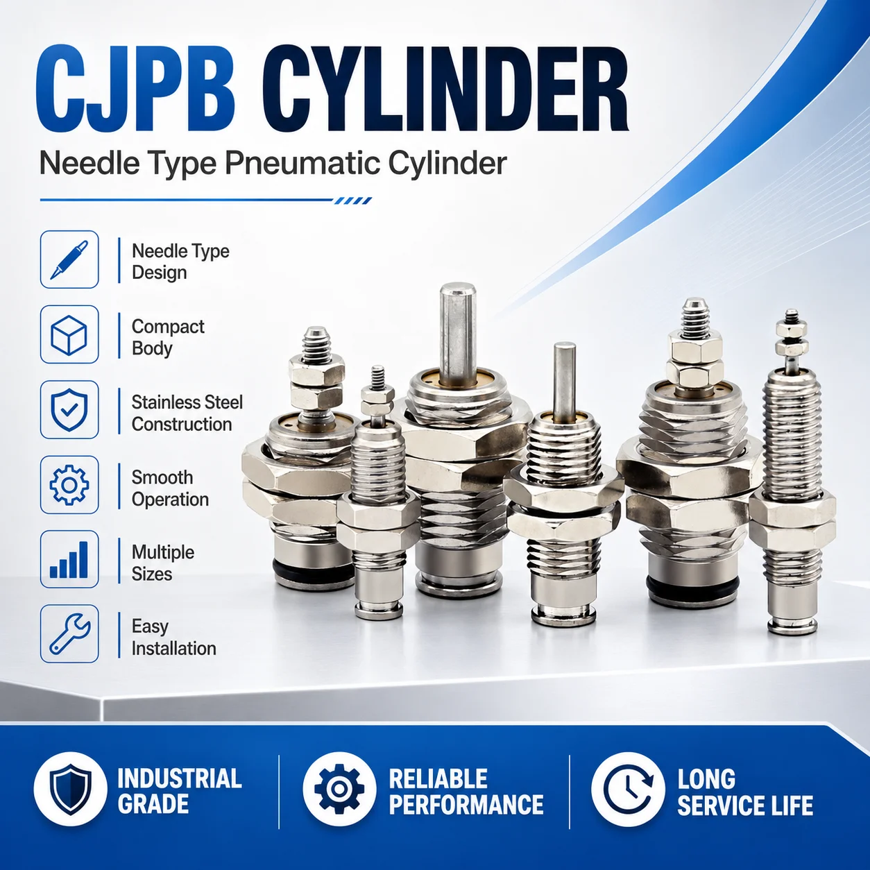 Cylindre miniature SMC série CJPB, simple effet, retour par ressort, alésage 4mm 6mm 10mm 15mm, course 5mm 10mm 15mm 20mm