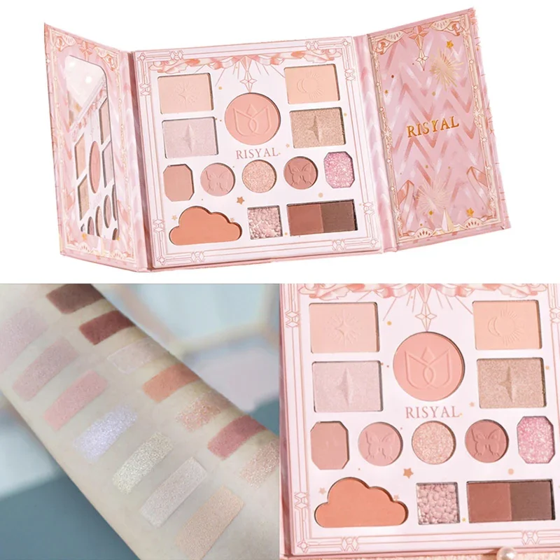 14 Colors Eyeshadow Palette Natural Nudes Blendable Easy Apply Glitter Powder Eye Shadow Makeup Palette Daily Use Festival Gift