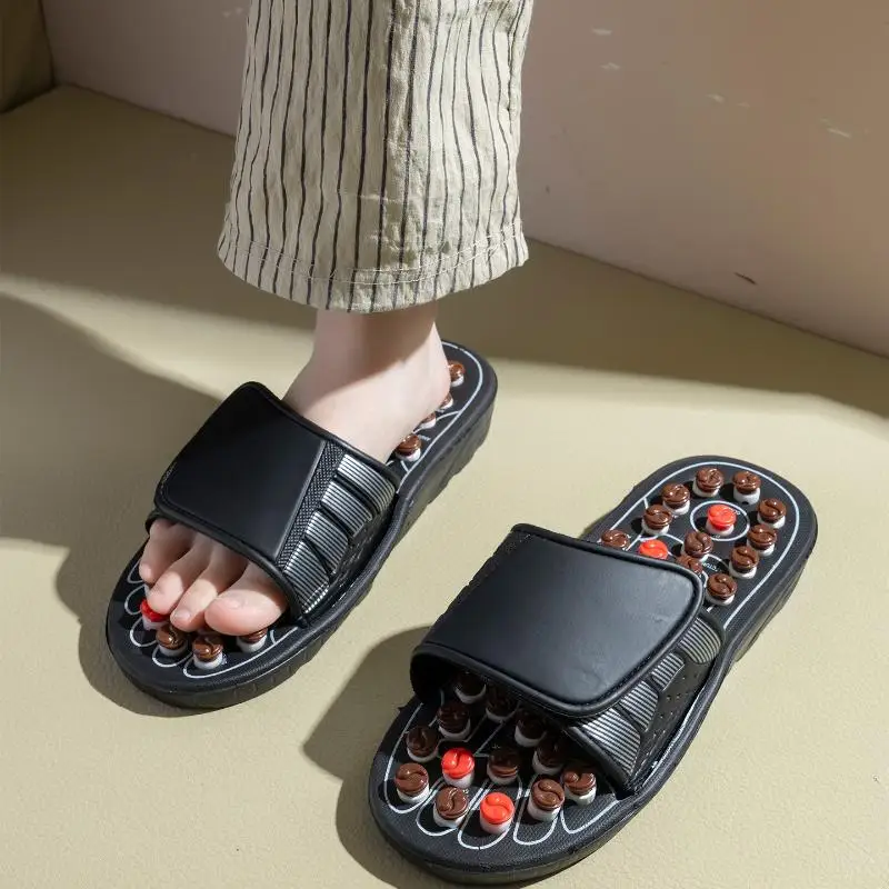 1 Pair Acupoint Foot Massager Slippers Non-Slip Soft Unisex Health Care Shoes for Home Spa Relaxation