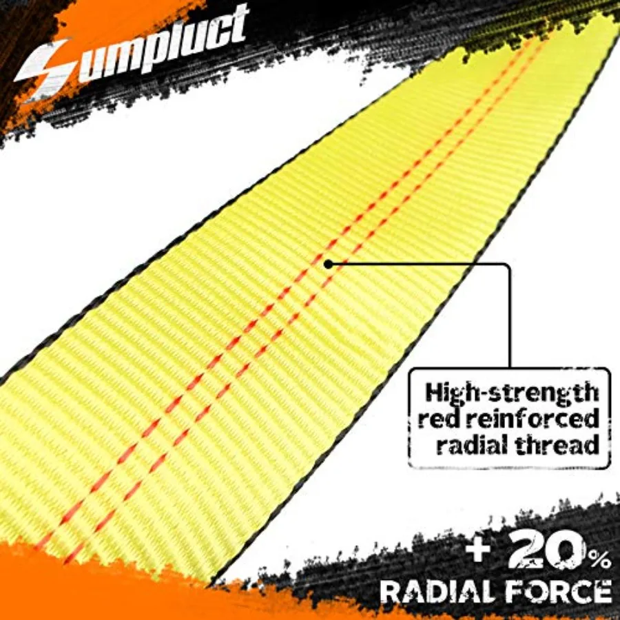 Recovery Tow Strap 2in X 20ft Heavy Duty 20000 lbs Break Strength for Emergency Towing Tree Saver Use Winch Extension Triple Re