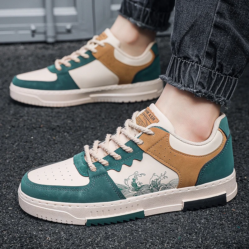 

Men's thick soles casual shoes four seasons soft sole low tops outdoor walking shoes fashion sports board shoe vulcanized shoe