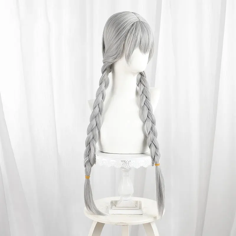 애니메이션 동물원 경찰관 주디 홉스 코스프레 가발 회색 머리 긴 머리띠 동물 토끼 귀 머리띠 여성용 할로윈 파티