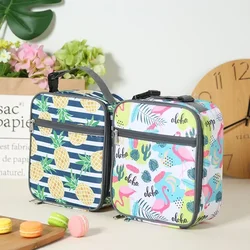 2024 Lunch Box Bag Adjustable Shoulder Strap and Side Pocket New Arrival Cartoon Dino Kids Lunch Bag Estuches Escolares