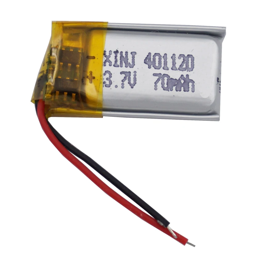 2Pcs 3.7V 70mAh Rechargeable Li Lipo Battery 401120 For Headset MP3 GPS Camera Driving Recorder Bluetooth Speaker Recording Pen