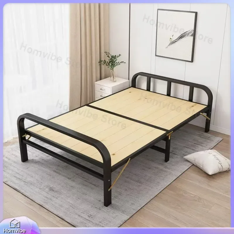 Folding Bed for Office Nap Single Bed Dormitory Rental Room Splicing Household Installation Free Simple Solid Wood Wrought