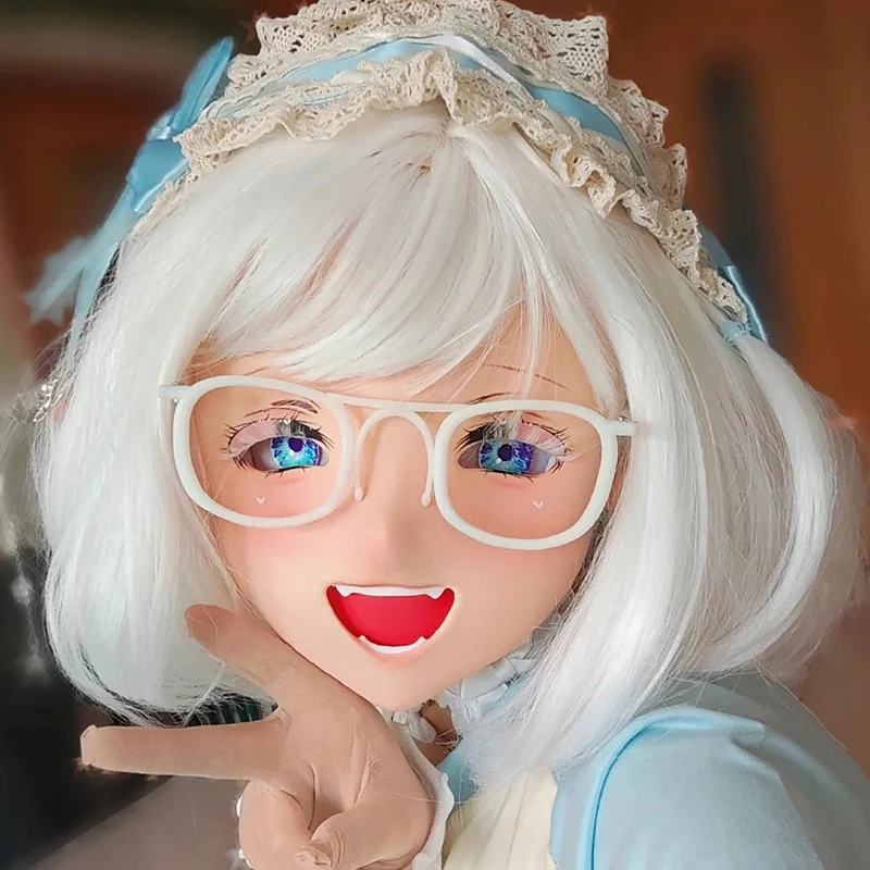 Maski BJD z żywicy, półgłowa/cała głowa, oczy Kigurumi, crossdress, cosplay, japońskie anime, unisex, maski, oczy i peruka