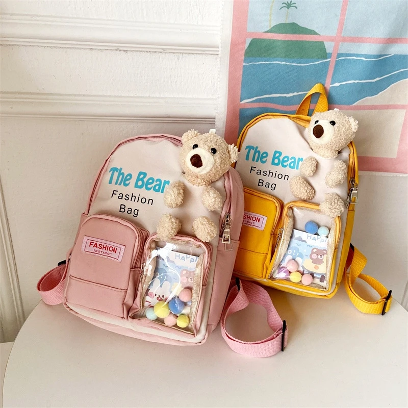 Cute Cartoon Bear Baby Backpack Primary Schoolbag Kindergarten Kids Bags Backpacks Children\'s Boys Girls Gift Storage
