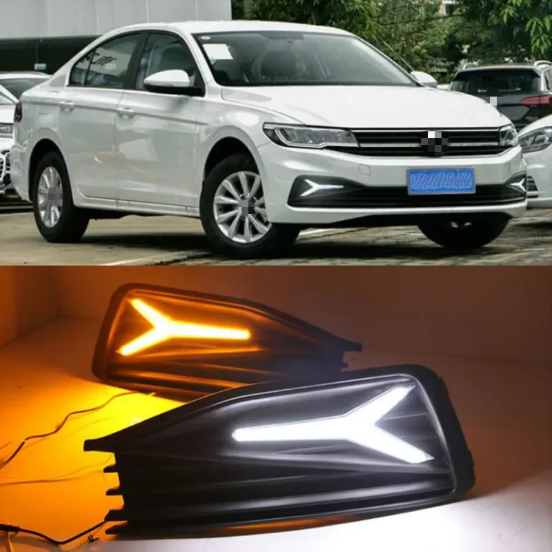 

For Volkswagen Bora 2019 2020 12V Day Lights LED DRL LED Daytime Running Light replace Fog Lamp Cover