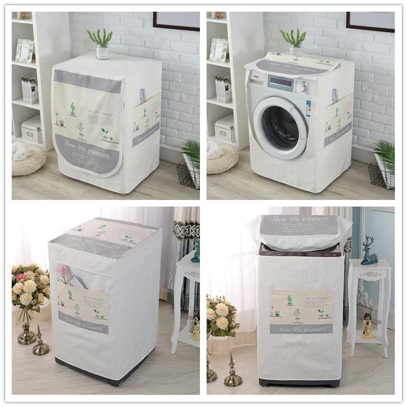 

Drum Washing Machine Dustproof Cover Shield With Pocket Cartoon Animal Design Waterproof Linen Washing Machine Dust Cover ZH386