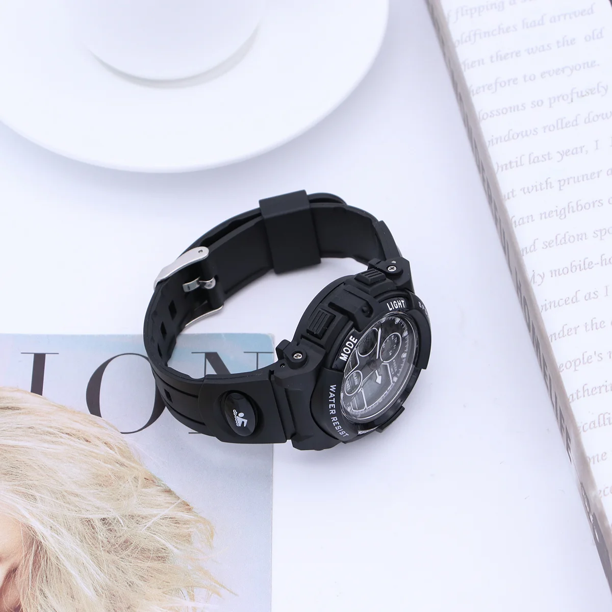 Multifunctional Waterproof Digital Sports Watch Black Outdoor Electronic Wristwatch Stopwatch Timer