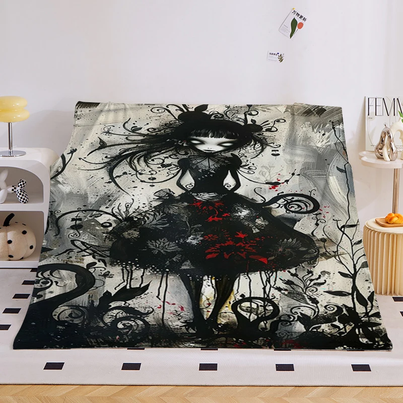 

Gothic Art Sofa Blankets for Winter King Size Fluffy Soft Blankets Microfiber Bedding Warm Bed Fleece Camping Custom Throws