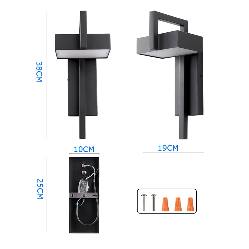 Illuminazione da parete a LED per esterni impermeabile Retro Vintage Colore nero 10W per giardino Portico Sconce Lampione 96V220V Sconce Luminaire