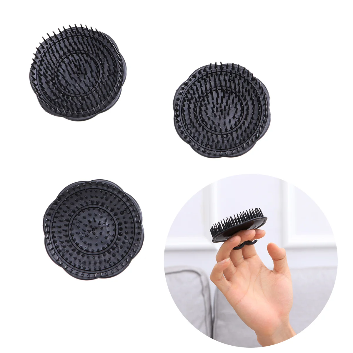 4 Pcs Scalp Massager Hair Palm Comb Care Brush Portable Hairbrush Shampoo Pocket Man