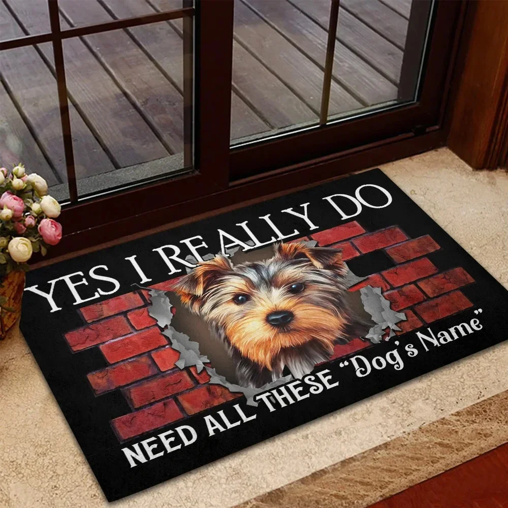 Yorkshire Terrier Dogs Printed Doormat Entrance Carpet Floor Mat Kitchen Rug Indoor/Bathroom Anti-slip Carpets Door Mats