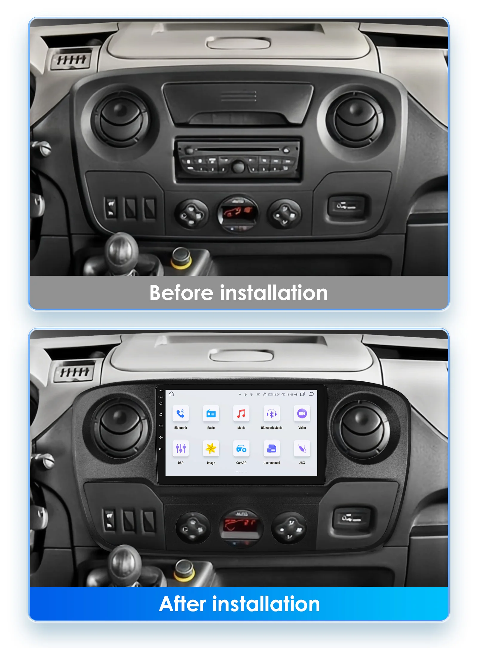 2DIN Android Car Radio Player for Renault Master III 2011 - 2021