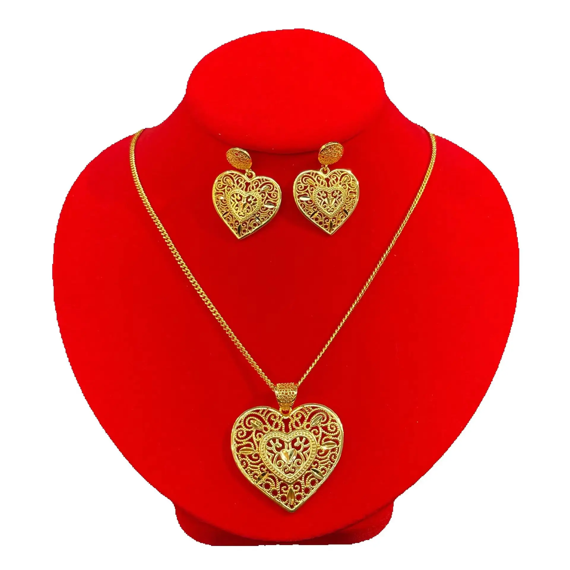 Dubai Jewelry 24K Gold Plated Necklace Earrings Wedding Party Boutique Jewelry   YY11009