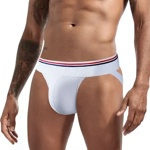 Jockmail enge männliche Cuece, Unterwäsche Jockstrap Cotton atmrede Mesh Jock Homme Erotik Slip Herren Draht Schwulen Penis -Tasche 8 Hauptverkaufsunterwäsche, die den Penis aufliefen - №5