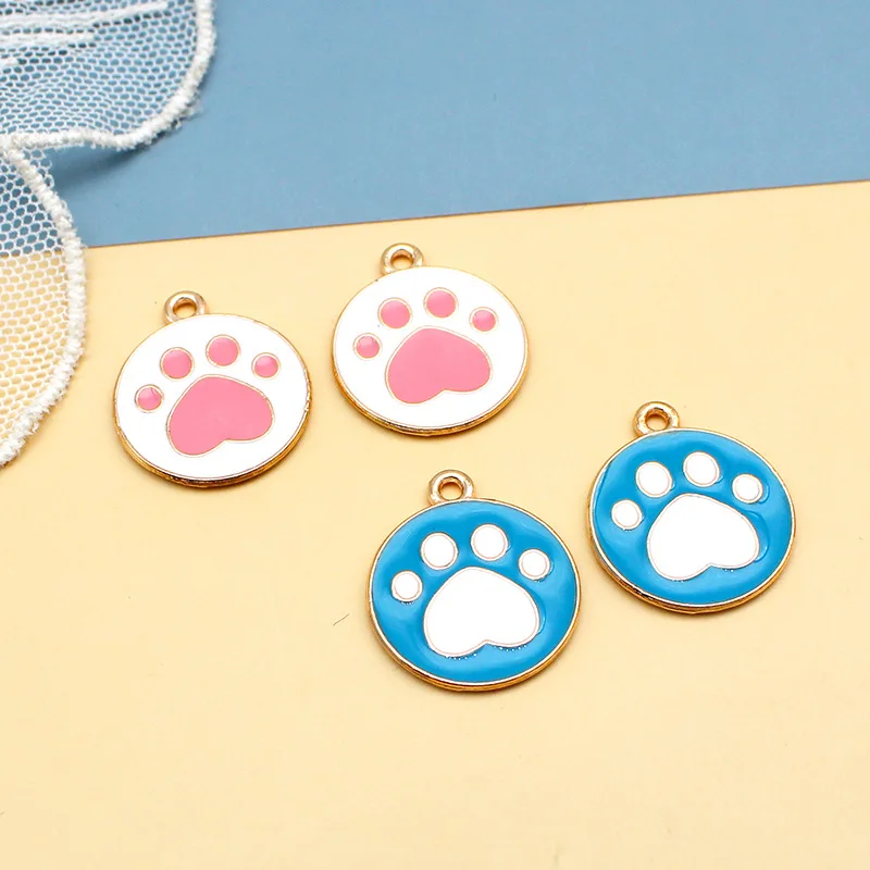 20 Pcs/lot Fashion Cute Cat's Paws Pendant Making Accessories Charms For Women, Earrings/Necklace Handmade DIY Jewelry Wholesale