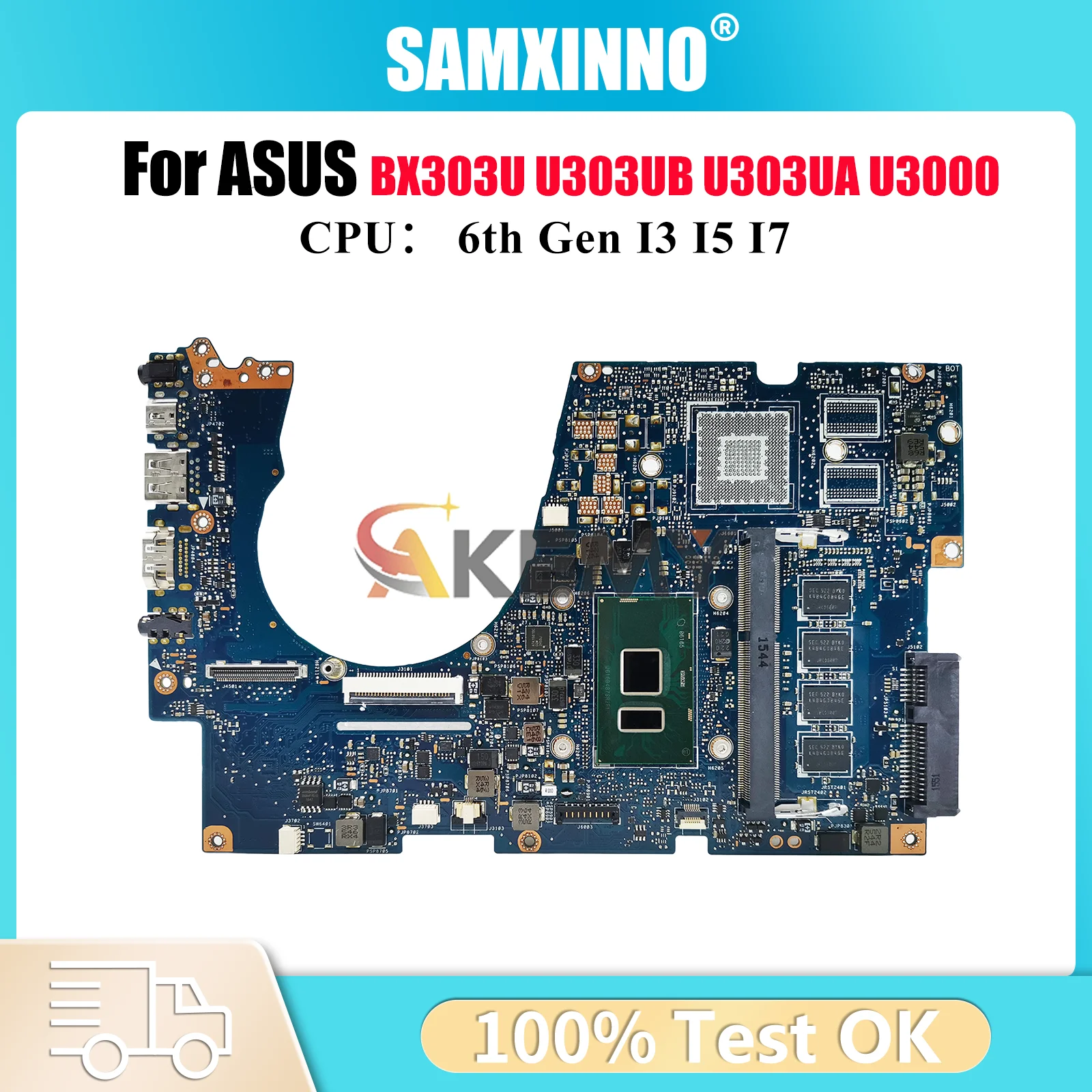 

UX303UA Laptop Motherboard For ASUS ZenBook UX303UB BX303U UX303UA U303UA U3000 U303UB UX303U Mainboard W/ I3 I5 I7 CPU tests OK