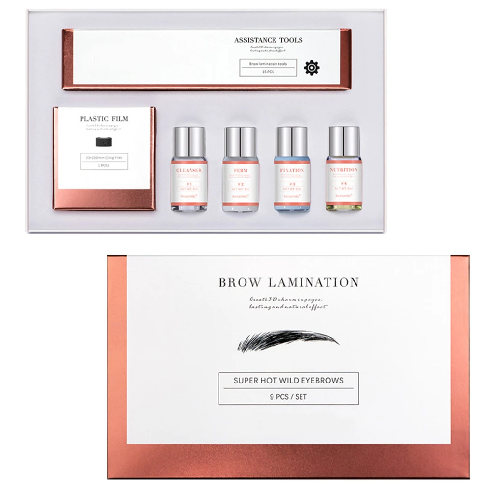1 Juego de Kit de laminación de cejas, herramientas de estilismo de cejas de grado profesional para un aspecto 3D definido, juego esencial de maquillaje DIY para mujeres