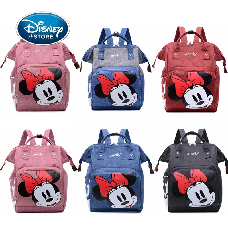 

Disney Co-Brand Minnie Diaper Bag Mickey Baby Backpack Travel Mommy Bottle Storage Bag Stroller Carriage Mommy Maternity Bags