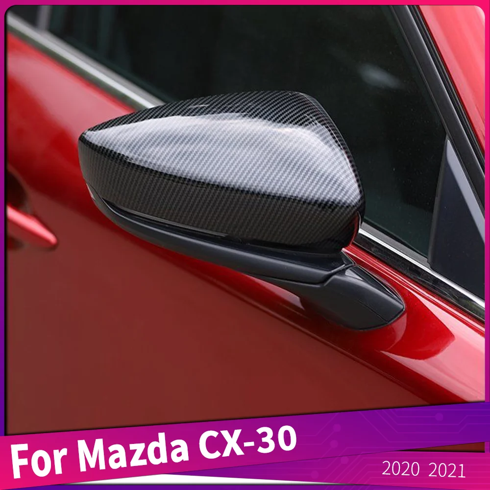 

Fit For Mazda CX-30 2020 2021 ABS Material Rear View Mirror Protective Cover Trims Frame Carbon Fiber Auto Parts