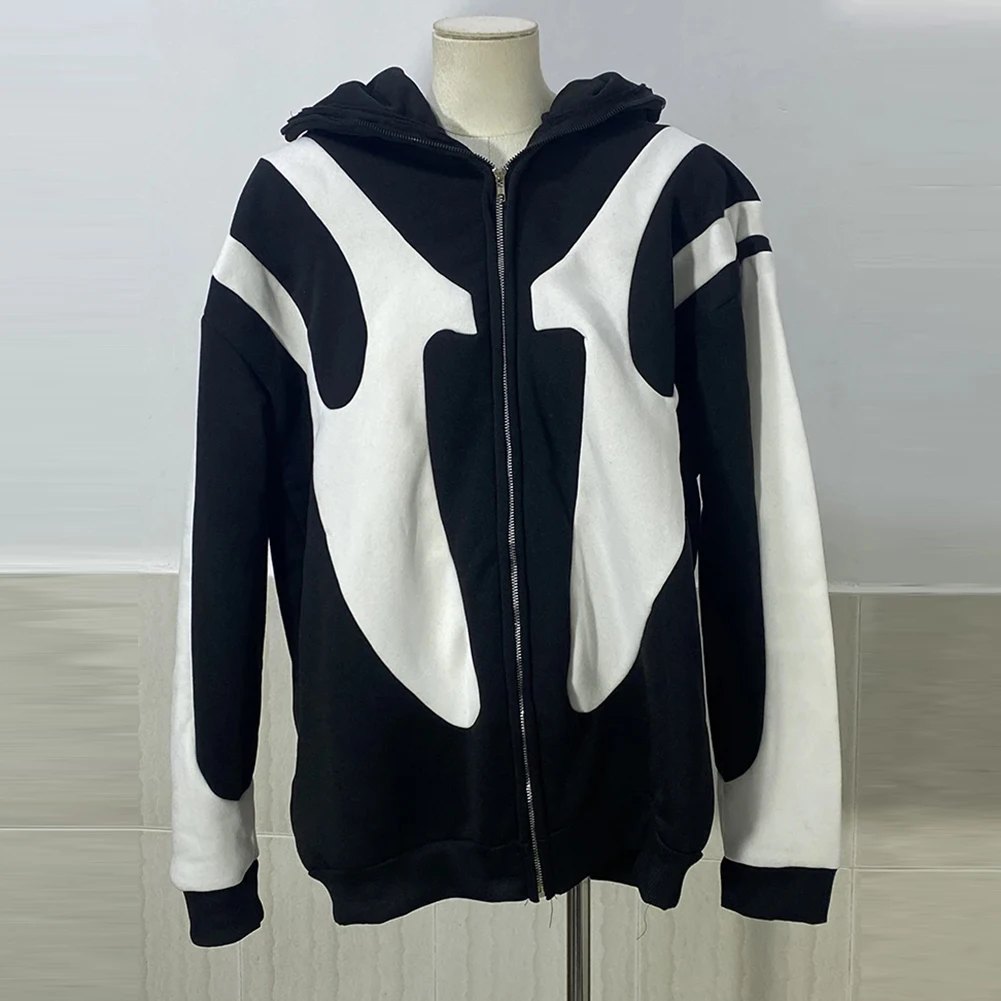 Casual Daily Wear Vacation Outfits Contrast Color Hoodie Personality Hoodie Men Women Hoodie Regular Length Hoodie