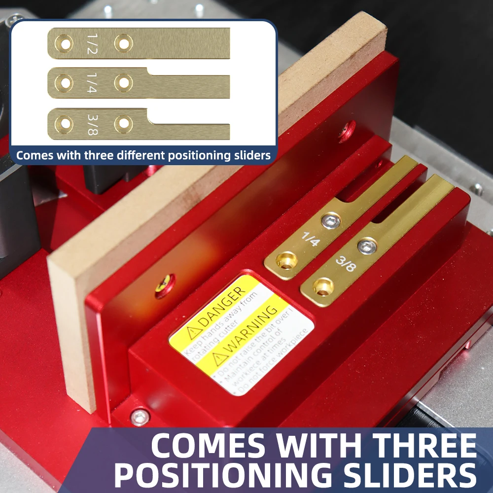 ENJOYWOOD Mortise And Tenon Clamp Sliding Table Aluminum Alloy 2.3kg With 3 Positioning Sliders Woodworking Tool Dust Cover