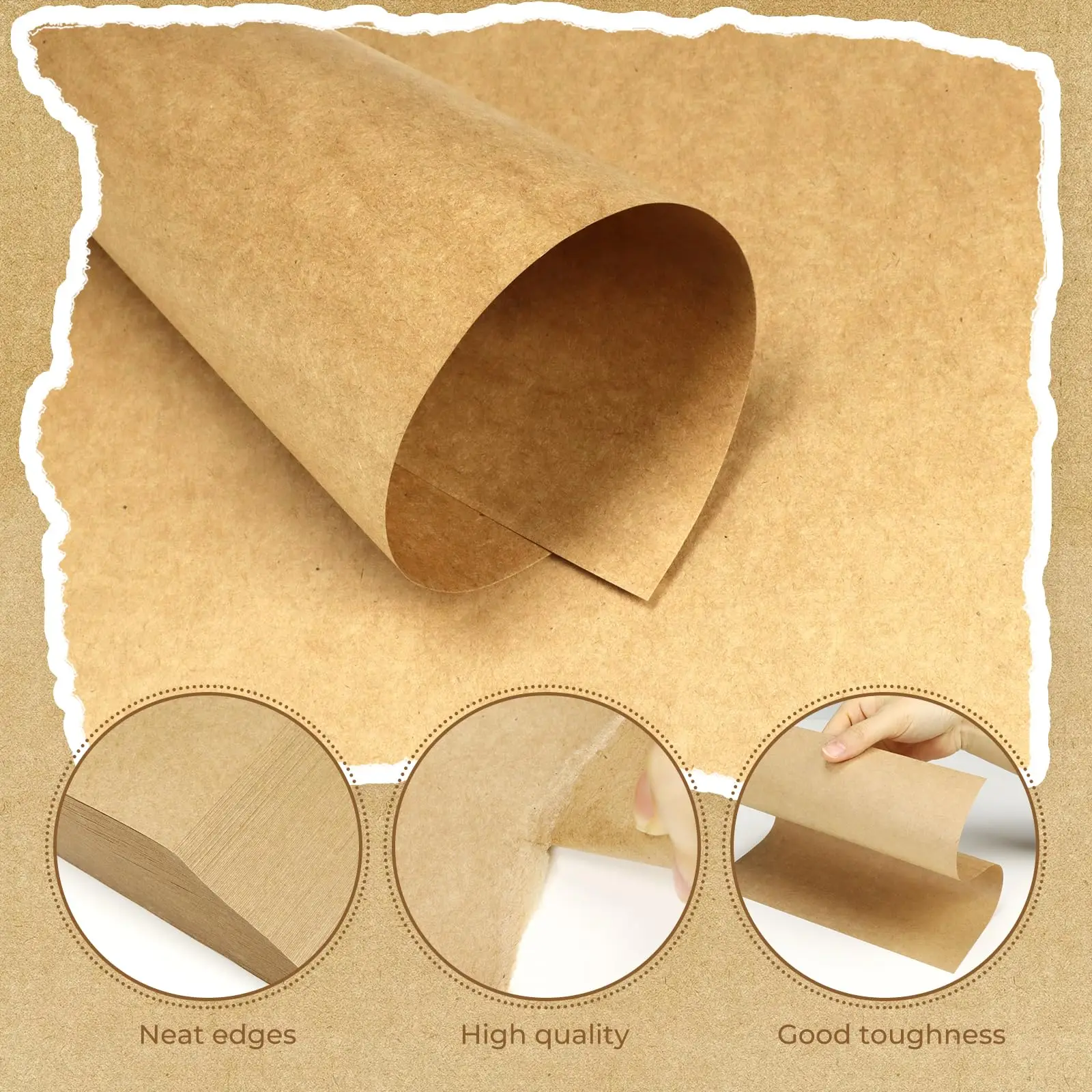 Kraft Papers, Vintage Brown Letter Paper Handwriting Paper, Printed Kraft Paper