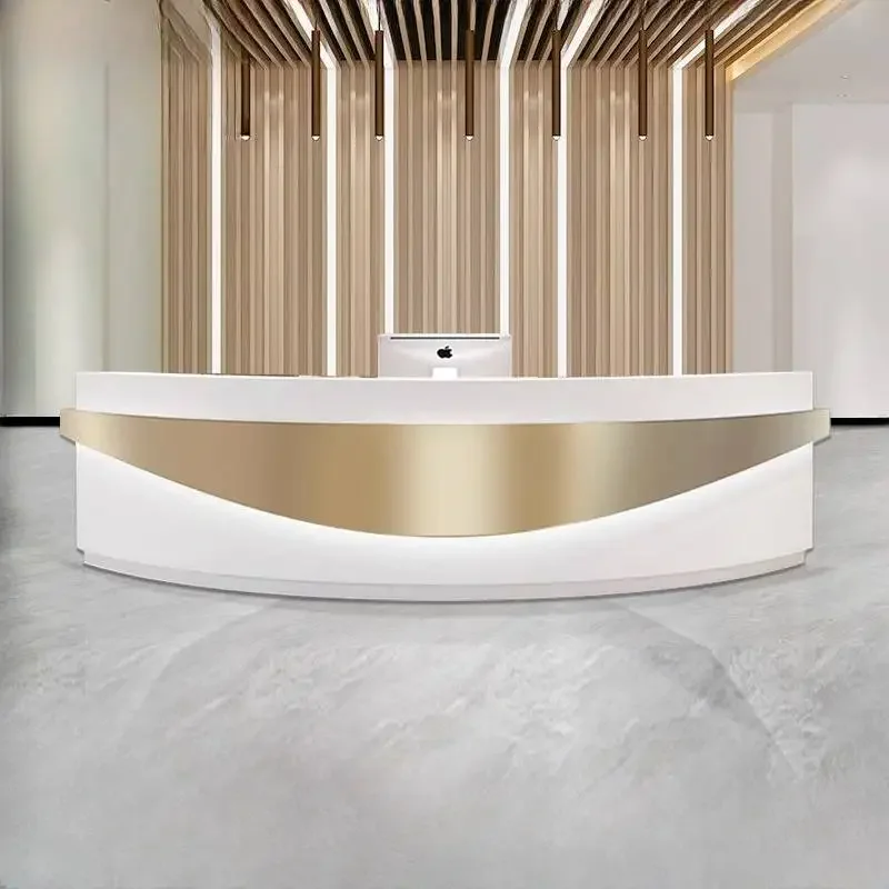 Paint New Reception Desks Checkout Page Arc Shape Beauty Reception Desks Salon Office Consultation Empfangs Theke Furniture