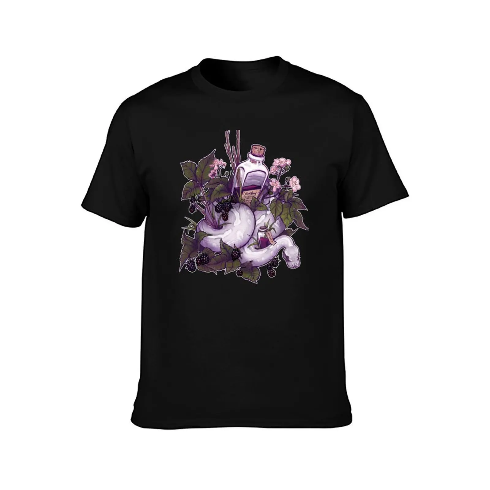 Blackberry potion T-Shirt man t shirt summer funny t shirts cotton cotton t shirts man 100% T-Shirt