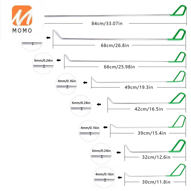 Dent Repair Rod Hooks Kit Auto Paint Less Repair Tools Hooks For Body Repair Kits For Car Dent Removal