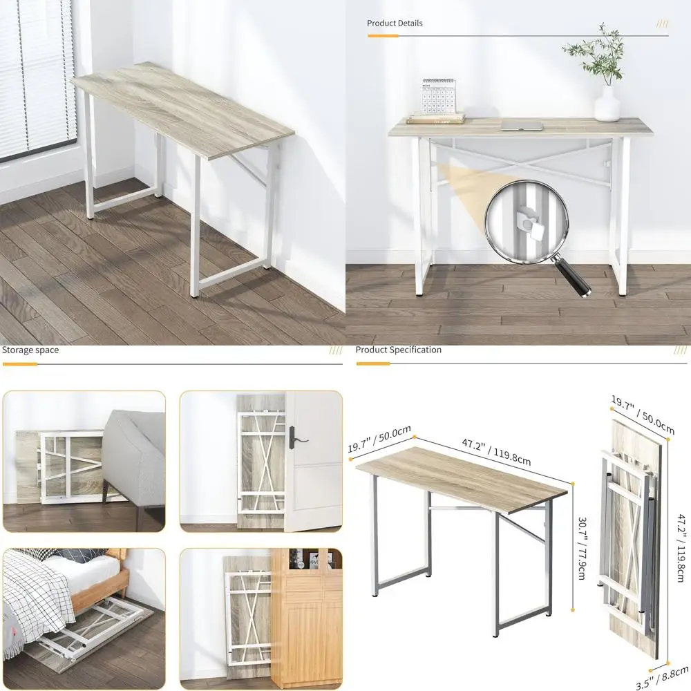 

47 Бежевый складной стол — простой в установке домашний офис, письменный, игровой и кемпинговый стол