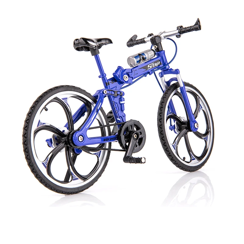 1:10 Model Alloy Mountain Bicycle Diecast Metal Mountain Bike Bend Road Fold Racing Bicycle Simulation Gift Toys for children