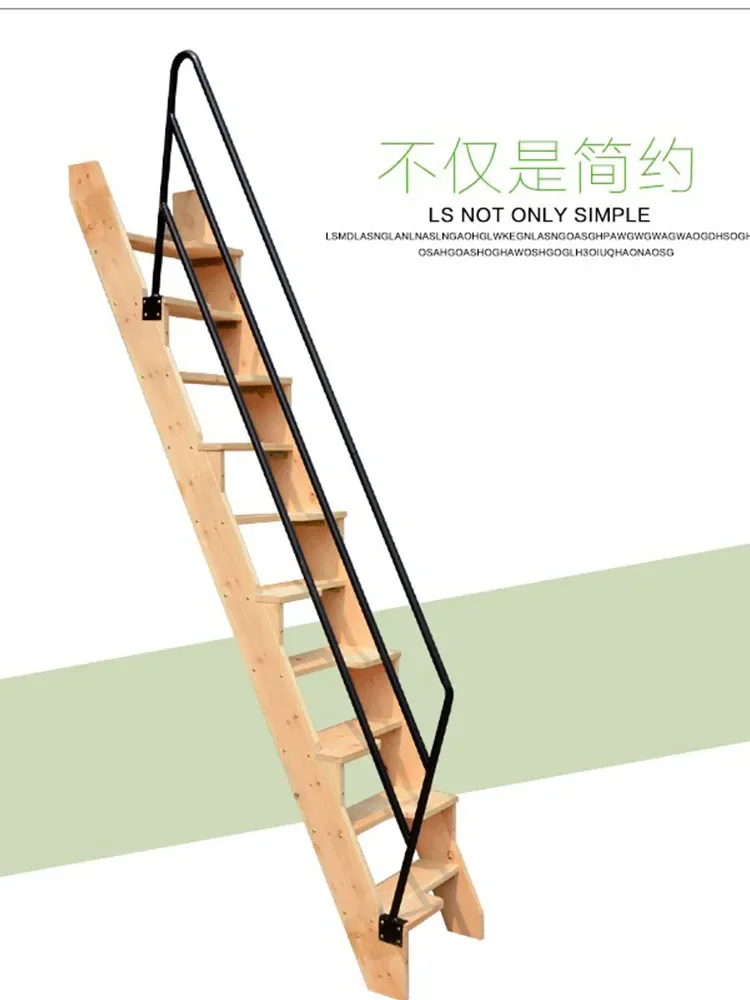 Indoor solid wood loft stairs four steps five or six steps household ladder small space ladder large tread wooden ladder customi