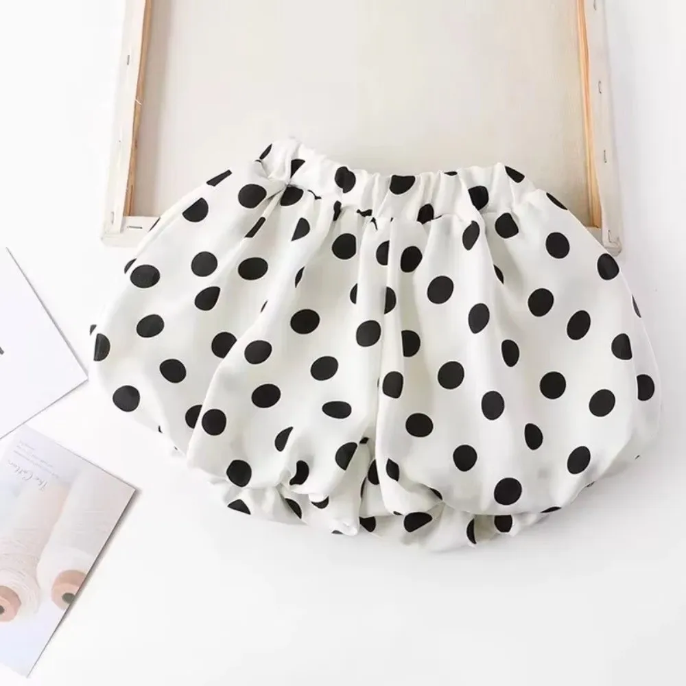 Korean Casual Pants Big Dots Versatile Big Dots Bloomer Elastic Waist Shorts Girl