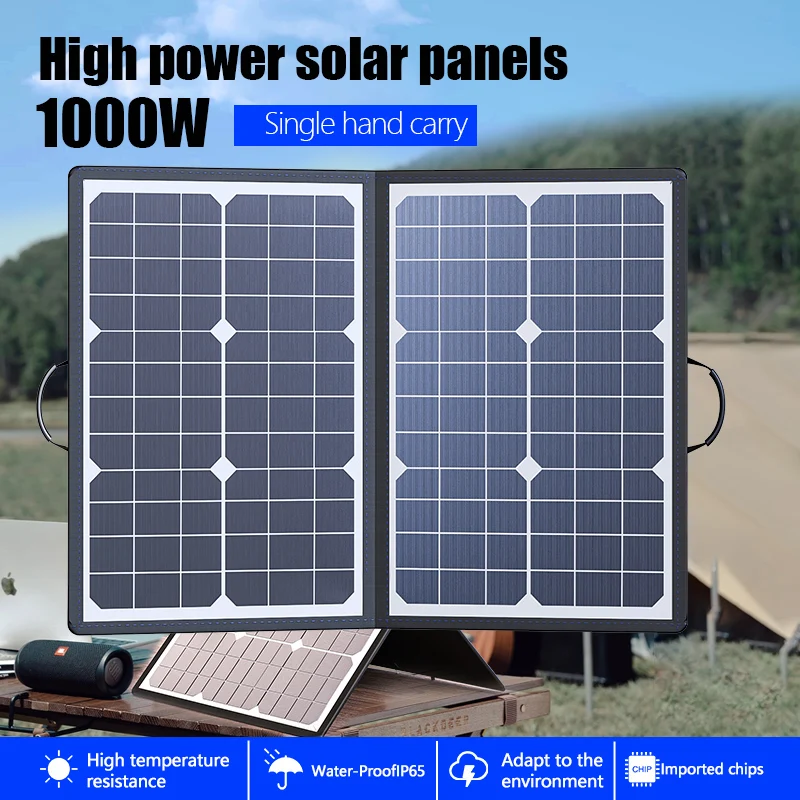 50-1000W Solar Panel Kit 18V Complete Camping Foldable Solar Power Station Portable Generator Charger for Car Boat Caravan Camp 