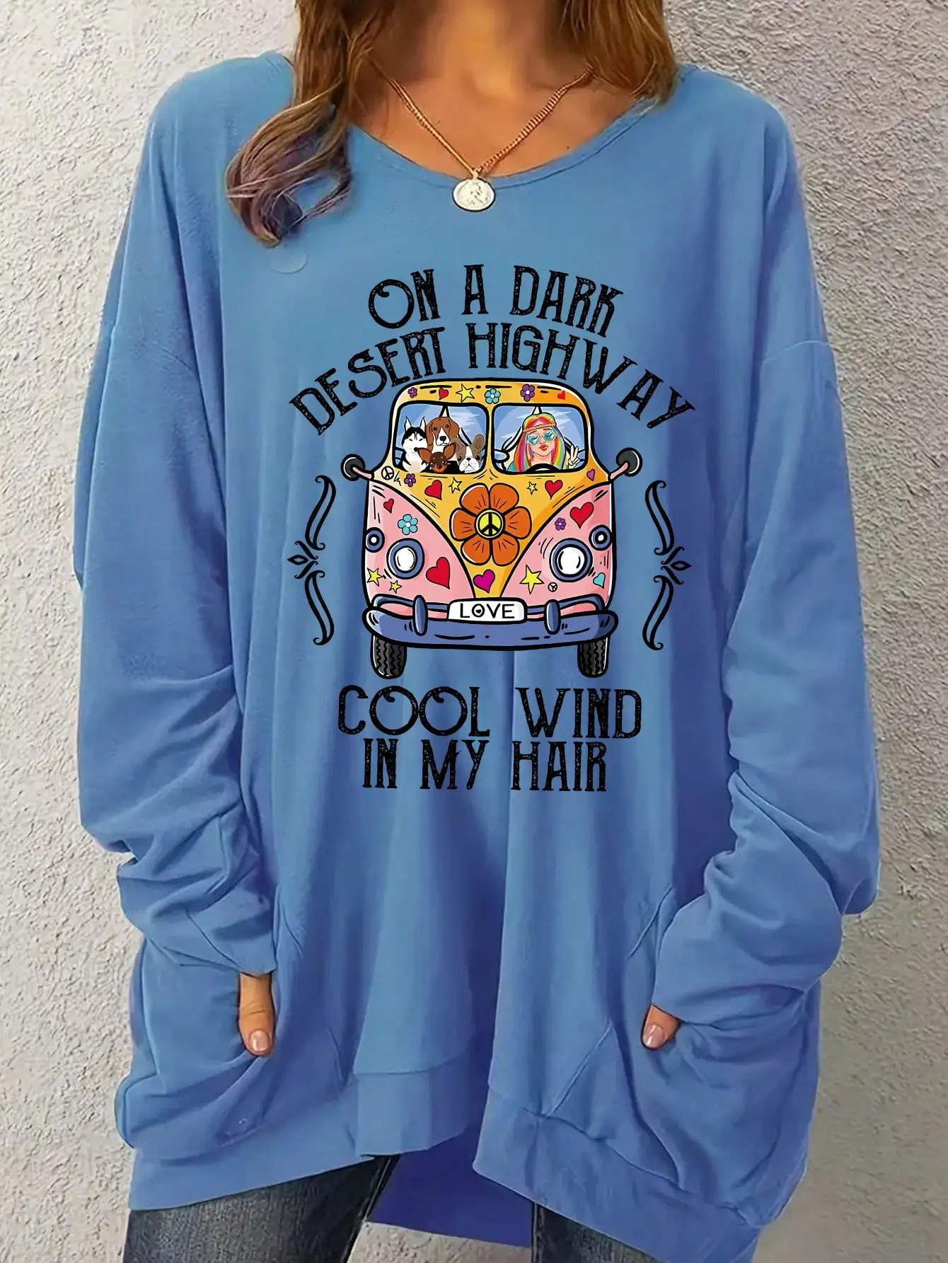 2026 Damen Neues T-Shirt mit Buchstaben- und Tierdruck, Übergröße, Lässig, Langarm, Rundhals, Leicht Elastisch, Pullover – Detail 13