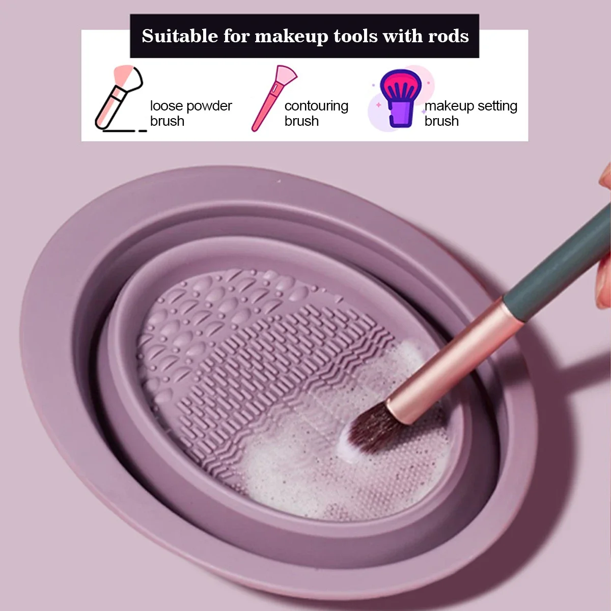 Cleaning Colorful Scrubber Box Tools Foundation Brush Cleaner Sponge Remover Eye Shadow New Silicone Makeup Brush Color view 3