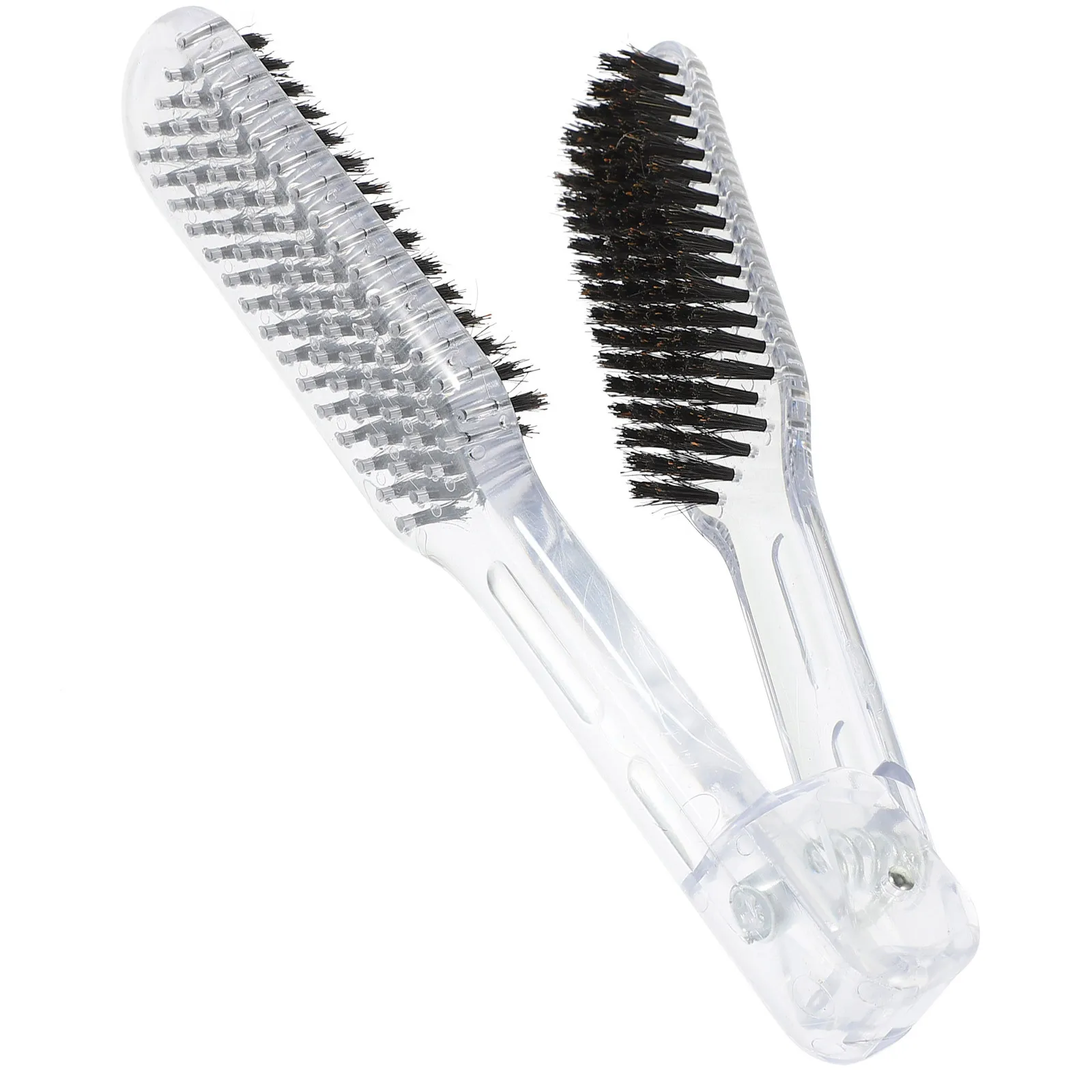 

Transparent Hair Straightening Comb Ion Clip Brush for Women Salon Double Sided V Shaped Styling Tool Clamp Straightener Brush