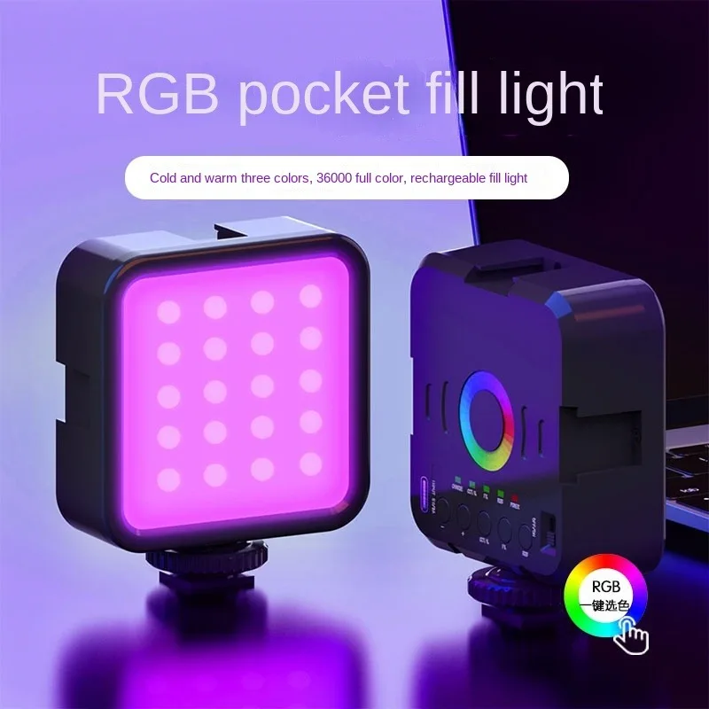 Full Color RGB LED Video Light Portable Pocket Lamp 3000-5500K Mini LED Camera Light LED Panel Lamp Photo Video Lighting