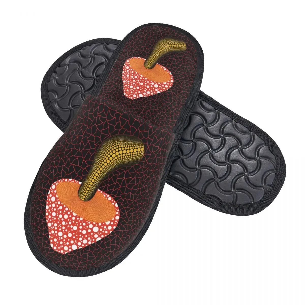 Custom K-Kusama Yayoi House Slippers Women Comfy Memory Foam Abstract Art Slip On Spa Slipper Shoes