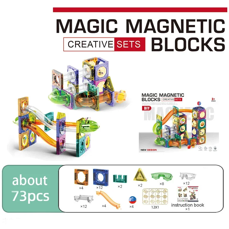 Bloques de construcción magnéticos para niños, bola deslizante, pieza magnética, ensamblaje intelectual, juegos de regalo, juego magnético para niñas, bricolaje